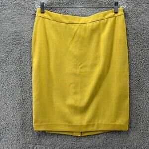 CAbi NWOT Size 10 Yellow Pencil Skirt Gray Lining Back‎ Zipper